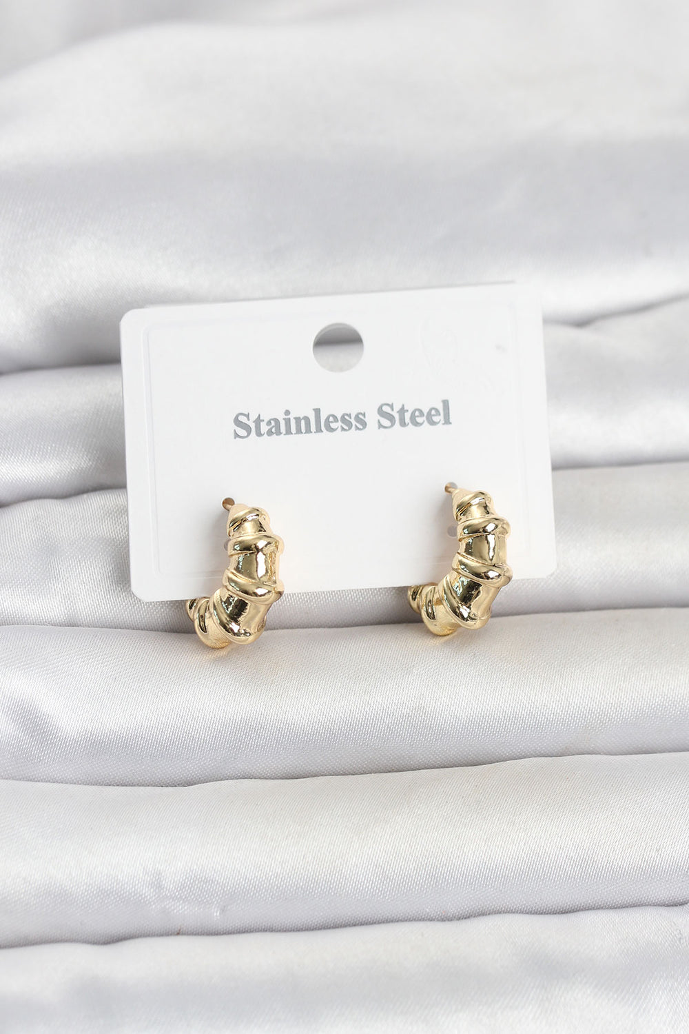 316L Çelik Gold Renk Halka Model Kadın Küpe TG27BKP11857