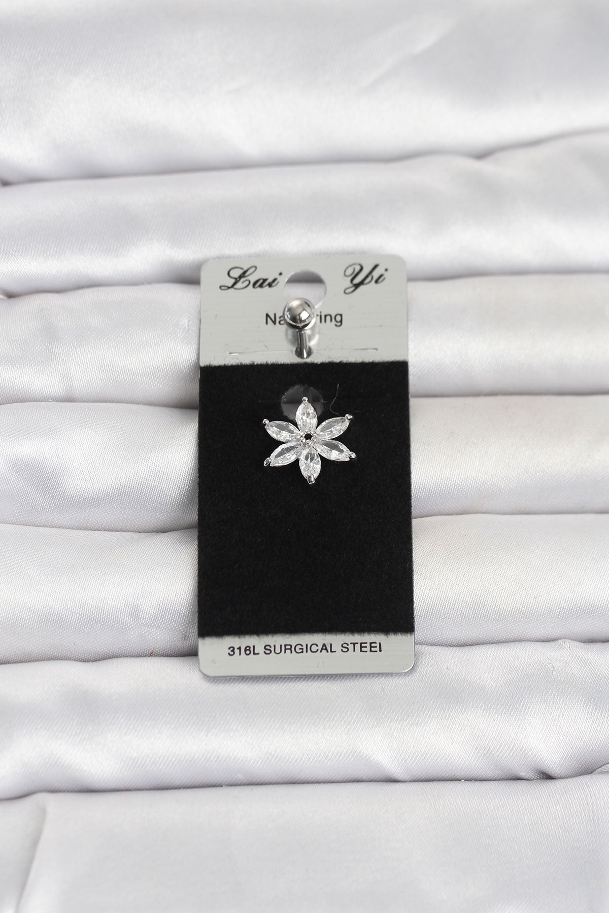 316L Cerrahi Çelik Lotus Model Göbek Piercing TG27PR1378 - Çok Renkli / Standart