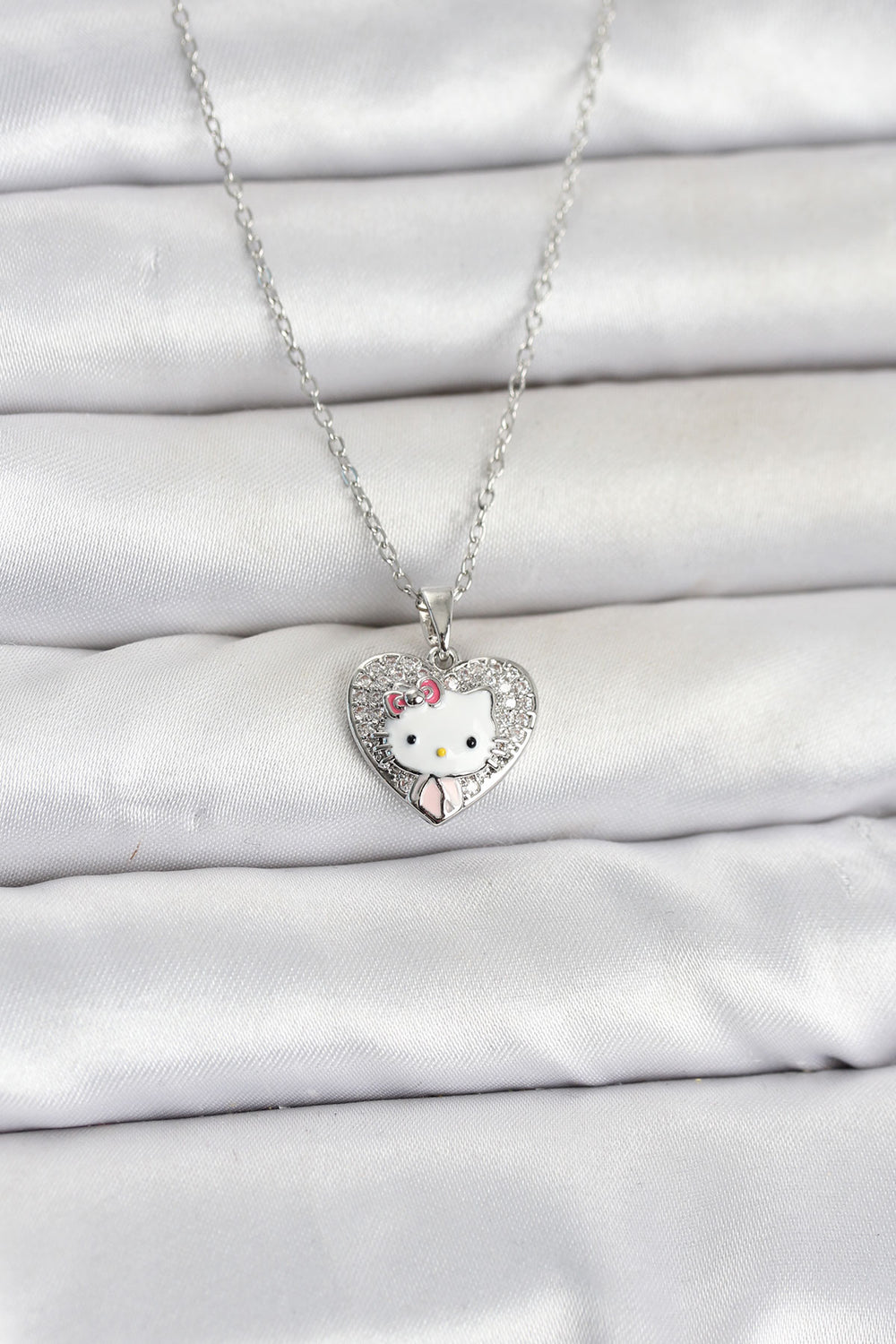 316L Çelik Zincir Gümüş Renk Kitty Model Kolye TG27BKO11066