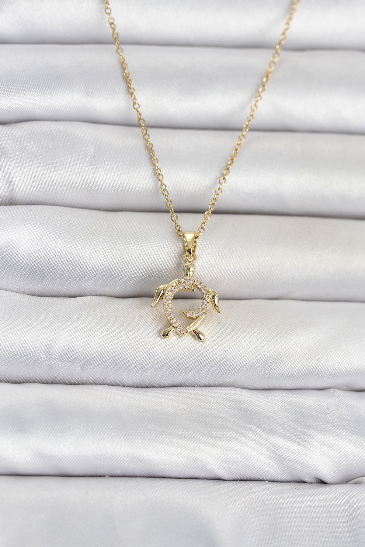 316L Çelik Zincir Gold Renk Caretta Caretta Model Kadın Kolye TG27BKO11096 - Çok Renkli / Standart