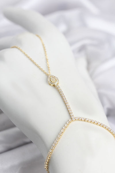 Gold Renk Pirinç Zirkon Taşlı Damla Model Şahmeran TG27SN767