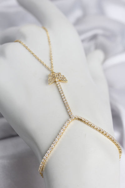 Gold Renk Pirinç Zirkon Taşlı Kelebek Model Şahmeran TG27SN769