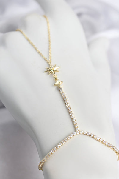 Gold Renk Pirinç Zirkon Taşlı Kutup Yıldızı Model Şahmeran TG27SN781