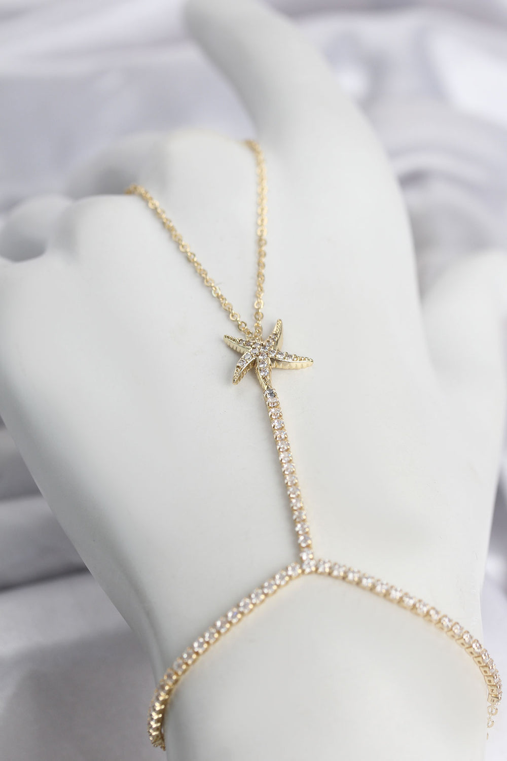 Gold Renk Pirinç Zirkon Taşlı Deniz Yıldızı Model Şahmeran TG27SN791