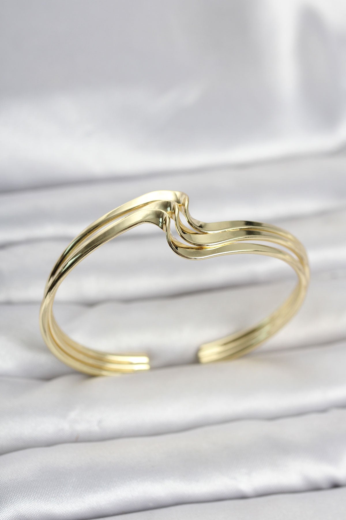 Zikzak Model Gold Renk Pirinç Kadın Bileklik TG27BB8554 - Çok Renkli / Standart
