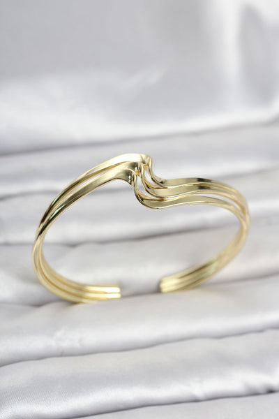 Zikzak Model Gold Renk Pirinç Kadın Bileklik TG27BB8554