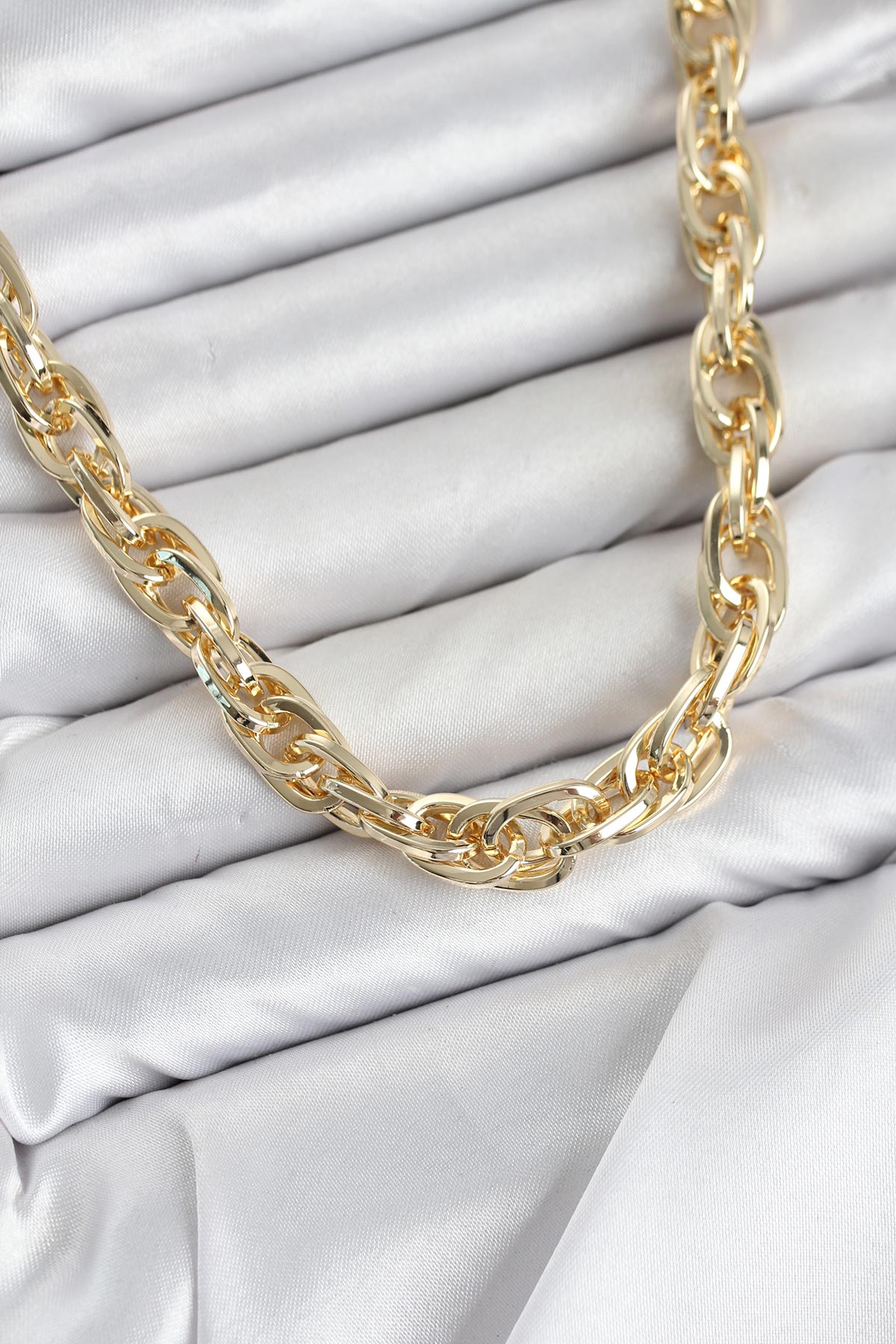 CM Kalın Burgu Model Gold Renk 60 cm Kadın Kolye TG27BKO11129 - Çok Renkli / Standart