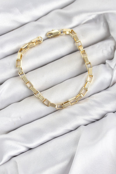 CM Kare Halka Model Gold Renk Pirinç Kadın Bileklik TG27BB8592