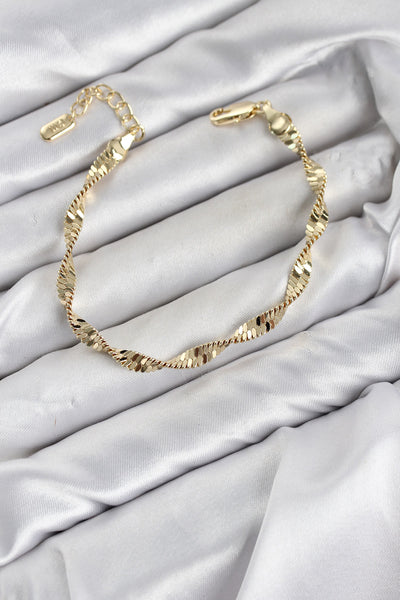 CM Burgu İtalyan Zincir Model Gold Renk Pirinç Kadın Bileklik TG27BB8594