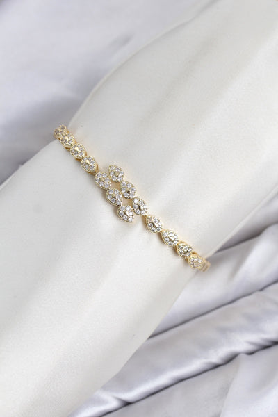 CM Damla Model Zirkon Taşlı VIP Seri Gold Renk Pirinç Kadın Bileklik TG27BB8610