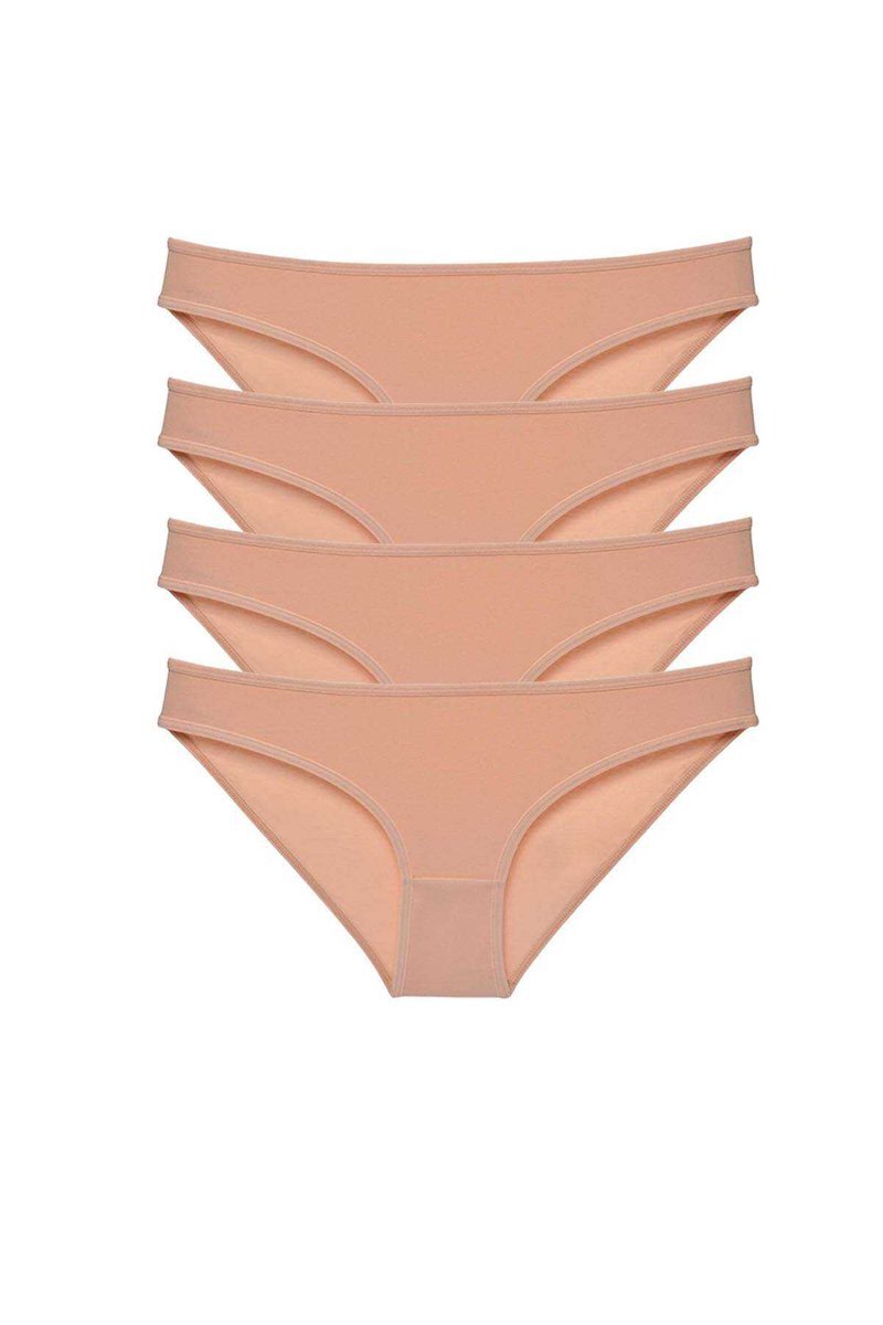 4 adet Süper Eko Set Likralı Kadın Slip Külot Ten - S