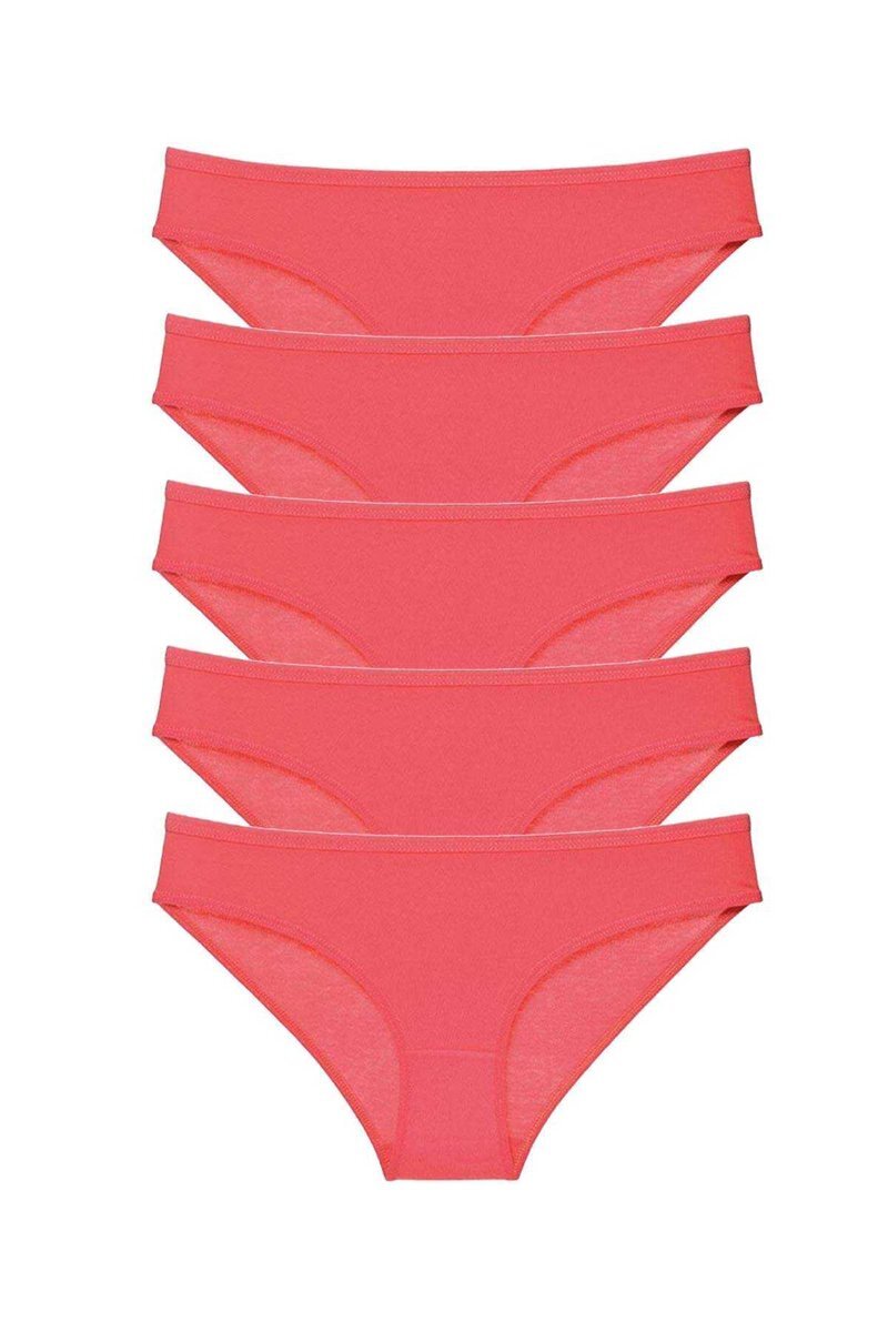5 adet Süper Eko Set Likralı Kadın Slip Külot Fuşya - S