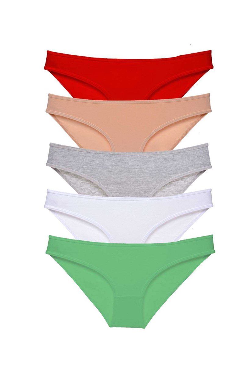 5 adet Süper Eko Set Likralı Kadın Slip Külot 524 - S