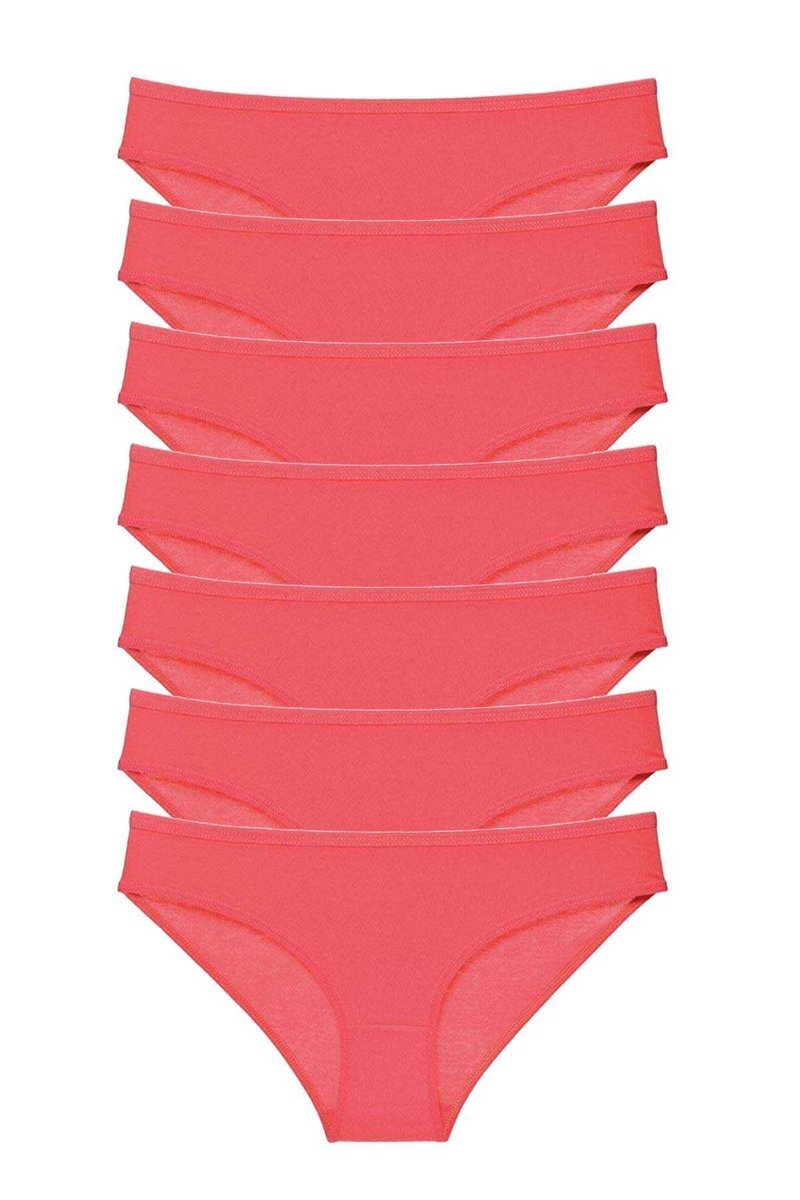 7 adet Süper Eko Set Likralı Kadın Slip Külot Fuşya - S