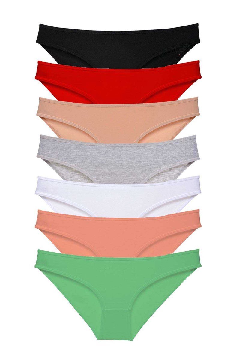 7 adet Süper Eko Set Likralı Kadın Slip Külot Set 1 - S