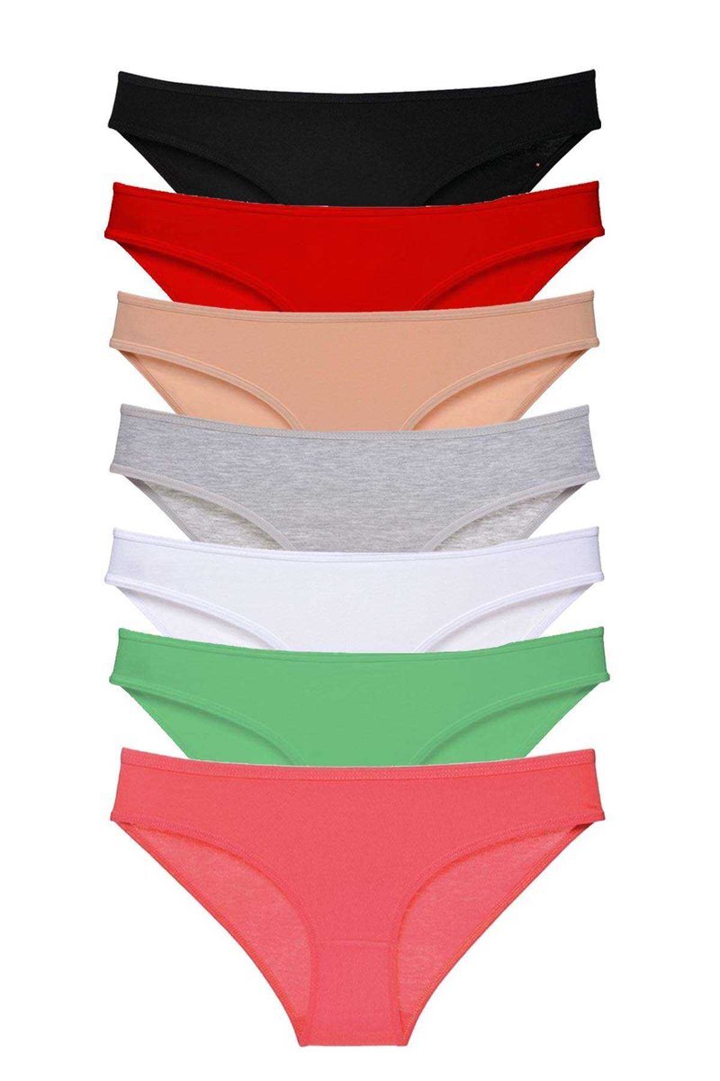 7 adet Süper Eko Set Likralı Kadın Slip Külot Set 3 - S