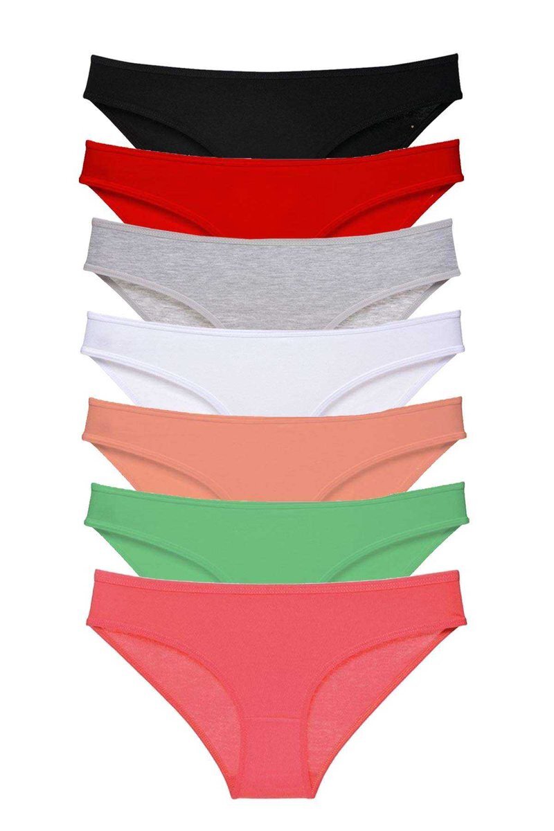 7 adet Süper Eko Set Likralı Kadın Slip Külot Set 6 - S