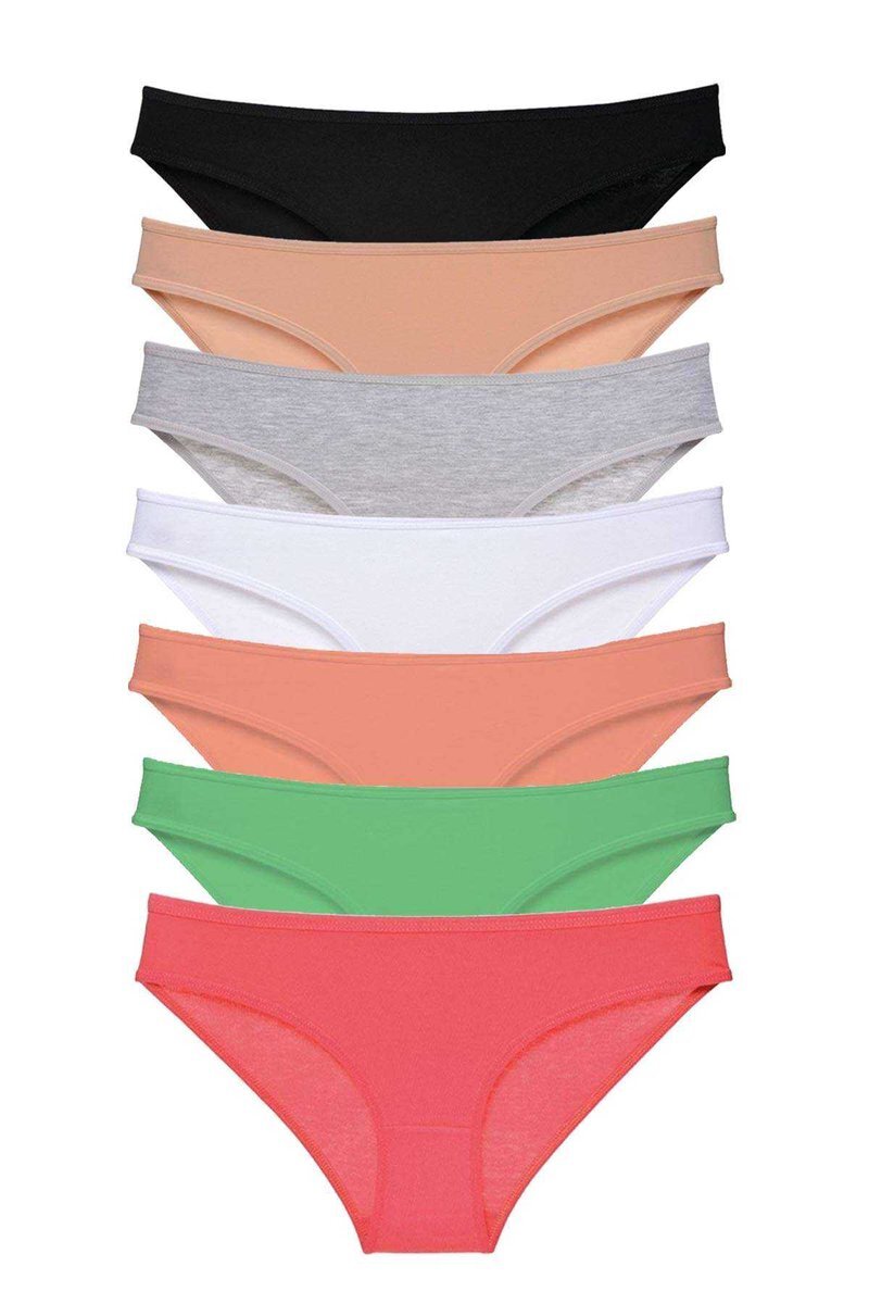 7 adet Süper Eko Set Likralı Kadın Slip Külot Set 7 - S