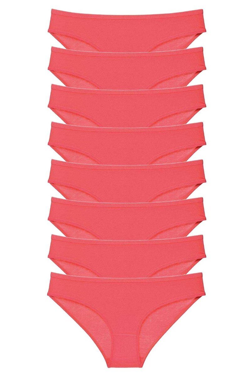 8 adet Süper Eko Set Likralı Kadın Slip Külot Fuşya - S