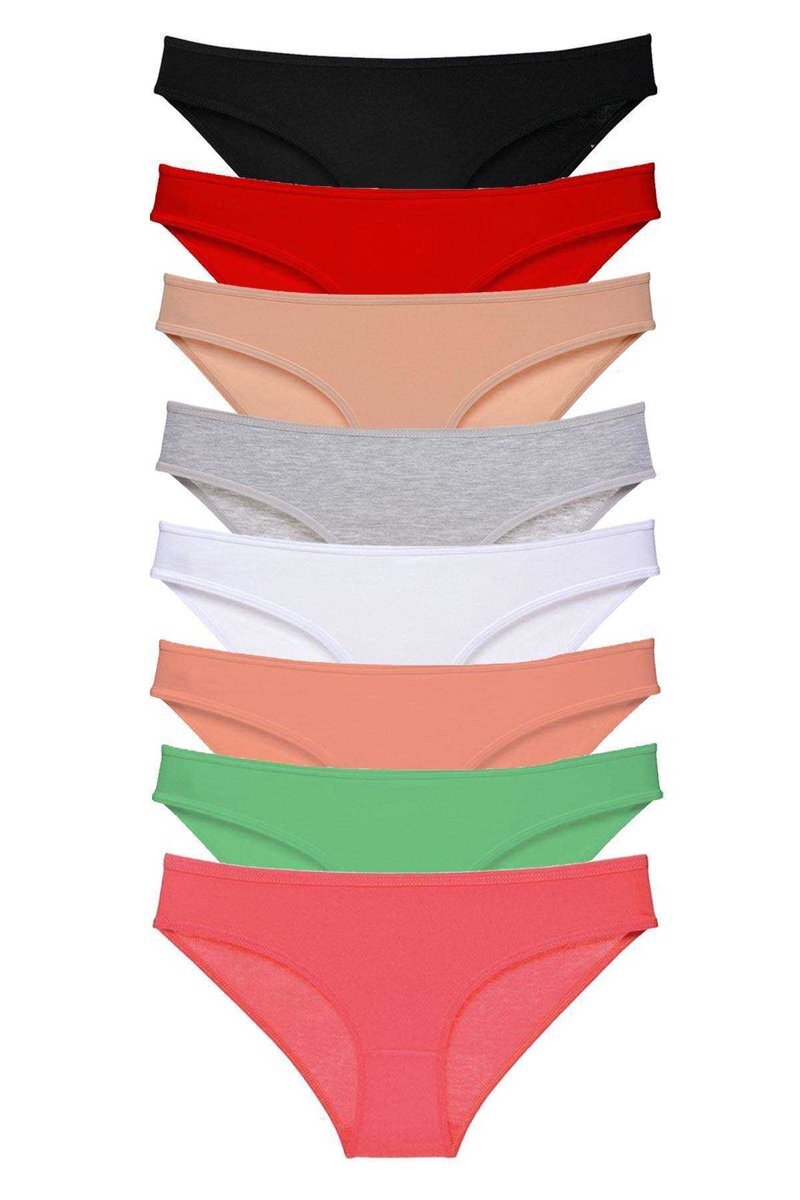 8 adet Süper Eko Set Likralı Kadın Slip Külot Set 1 - S