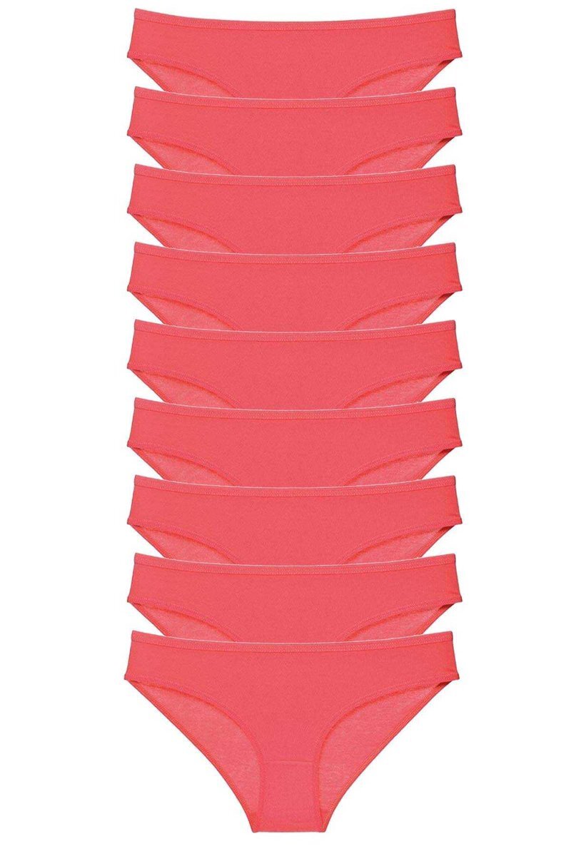 9 adet Süper Eko Set Likralı Kadın Slip Külot Fuşya - S