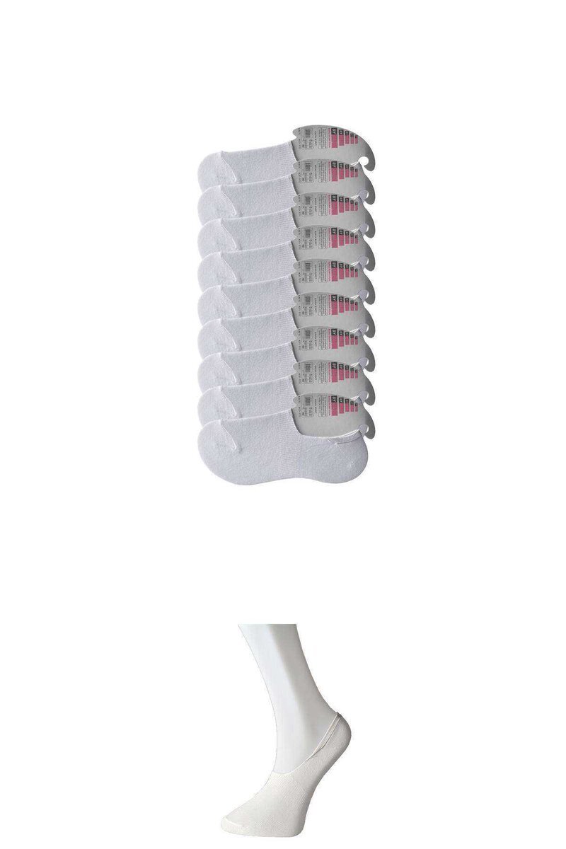 Beyaz Kadın Babet Çorap 9 çift - 36-40