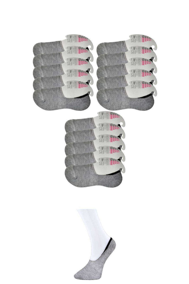 Gri Kadın Babet Çorap 15 çift - 36-40