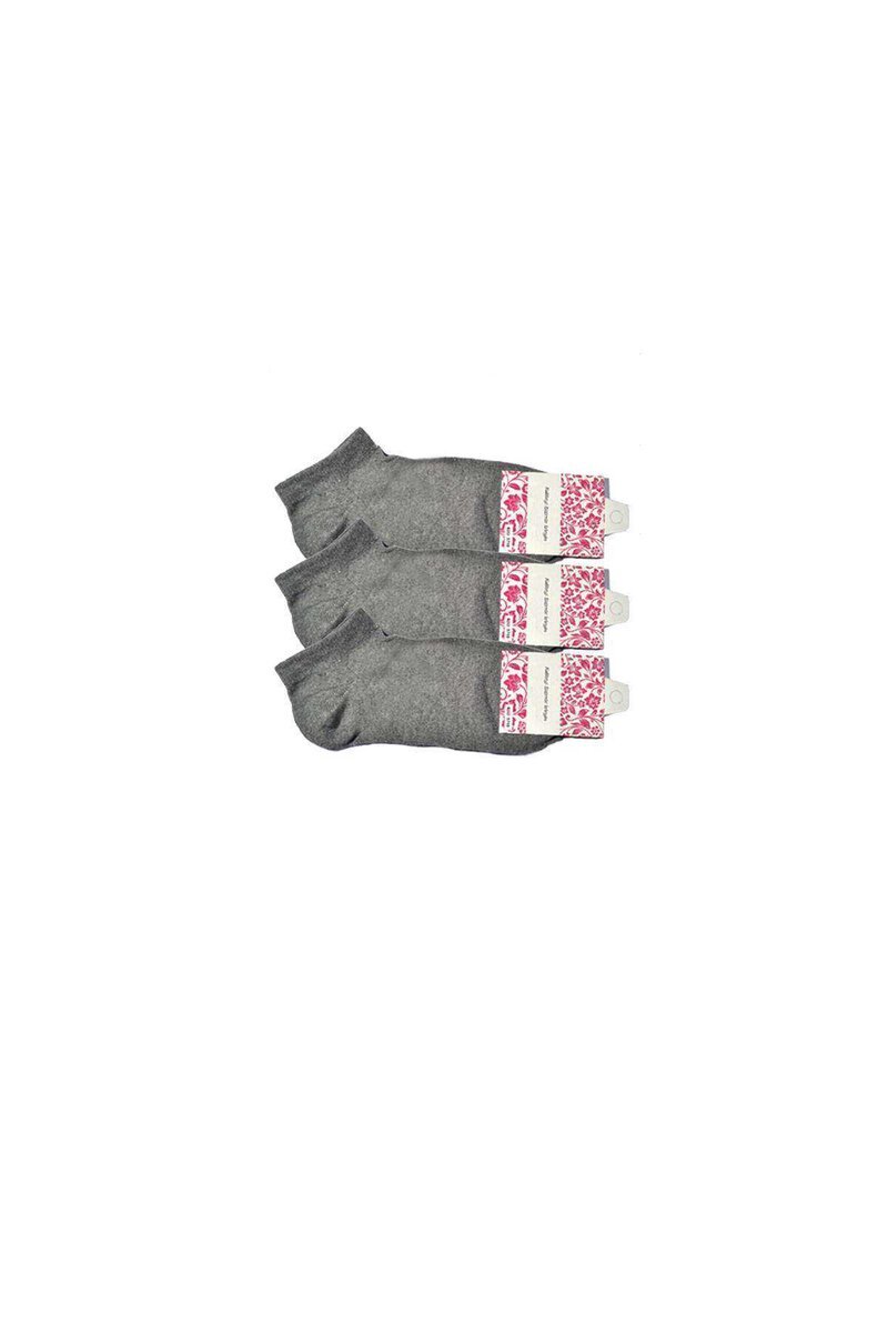 Gri Kadın Bilek Çorap 3 çift - 36-40