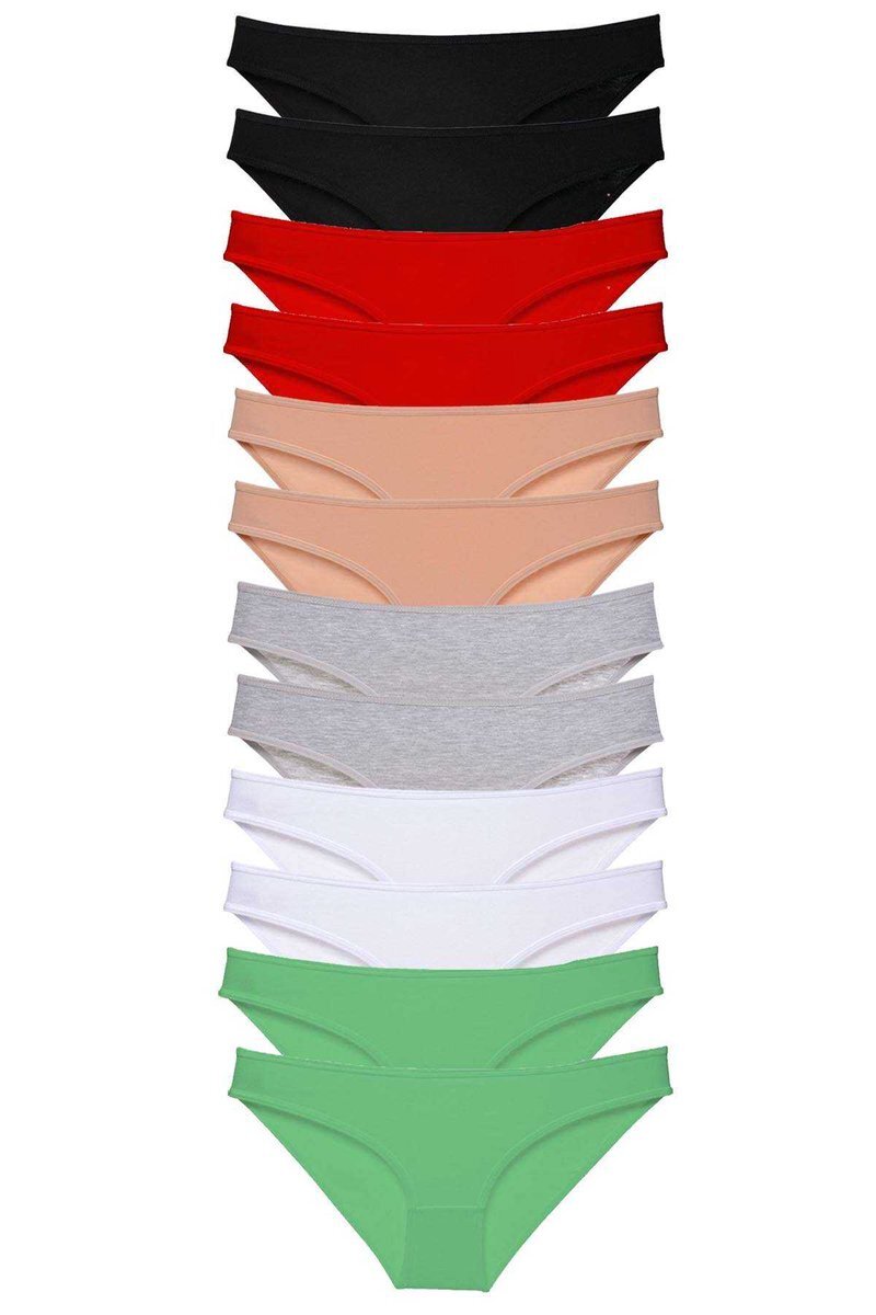 12 adet Süper Eko Set Likralı Kadın Slip Külot Set 2 - S
