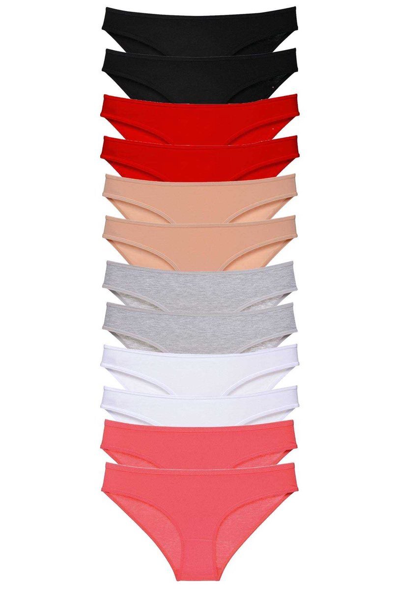 12 adet Süper Eko Set Likralı Kadın Slip Külot Set 3 - S