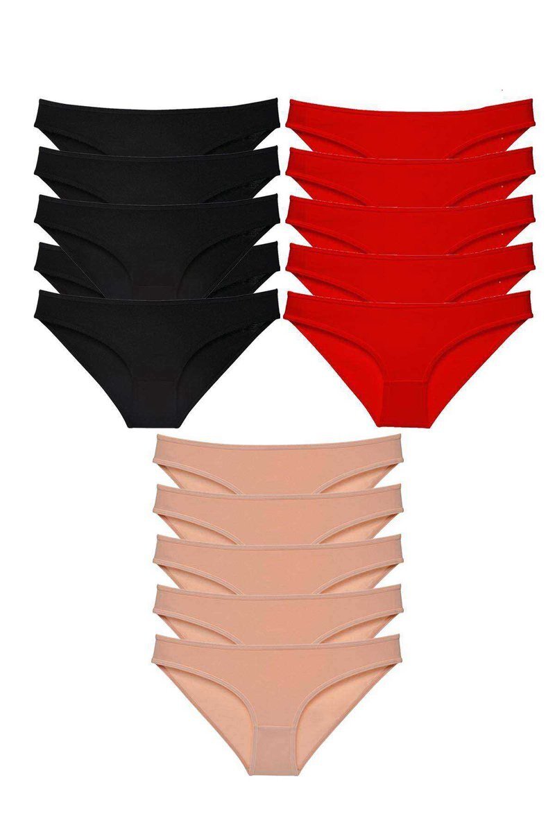 15 adet Süper Eko Set Likralı Kadın Slip Külot 512 - S