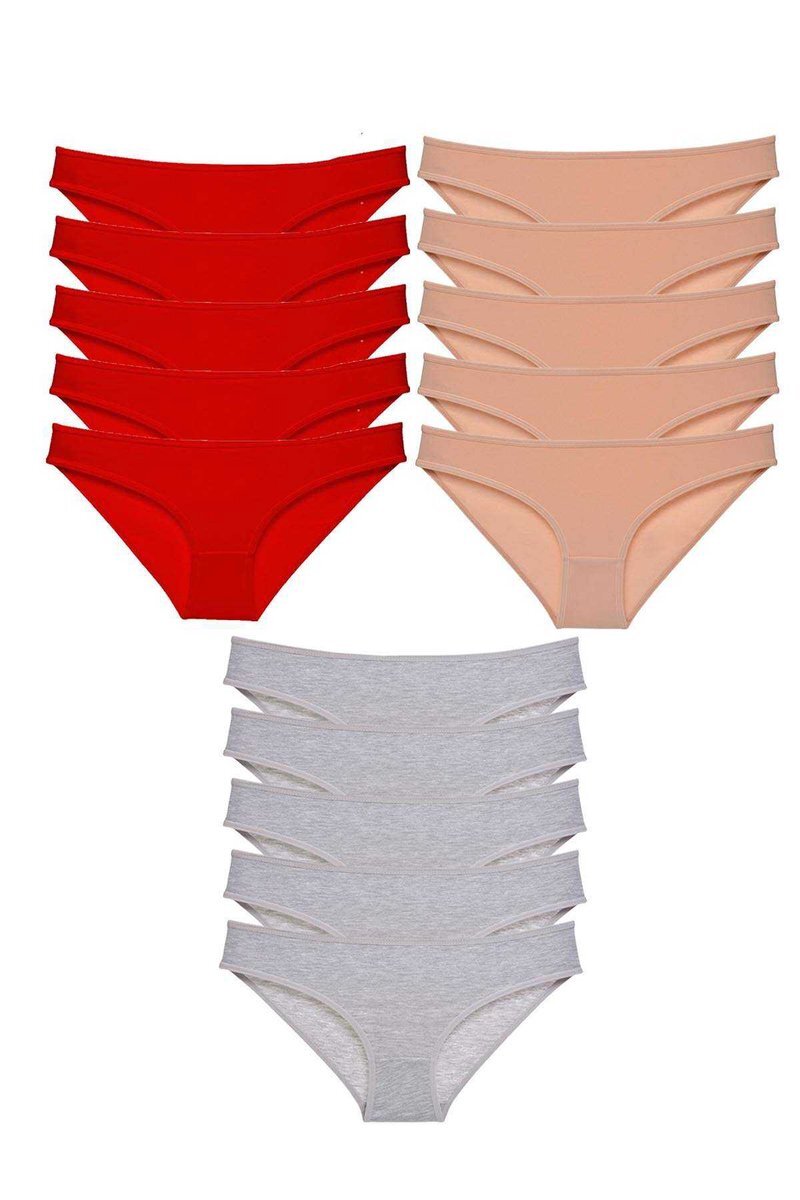 15 adet Süper Eko Set Likralı Kadın Slip Külot 513 - S