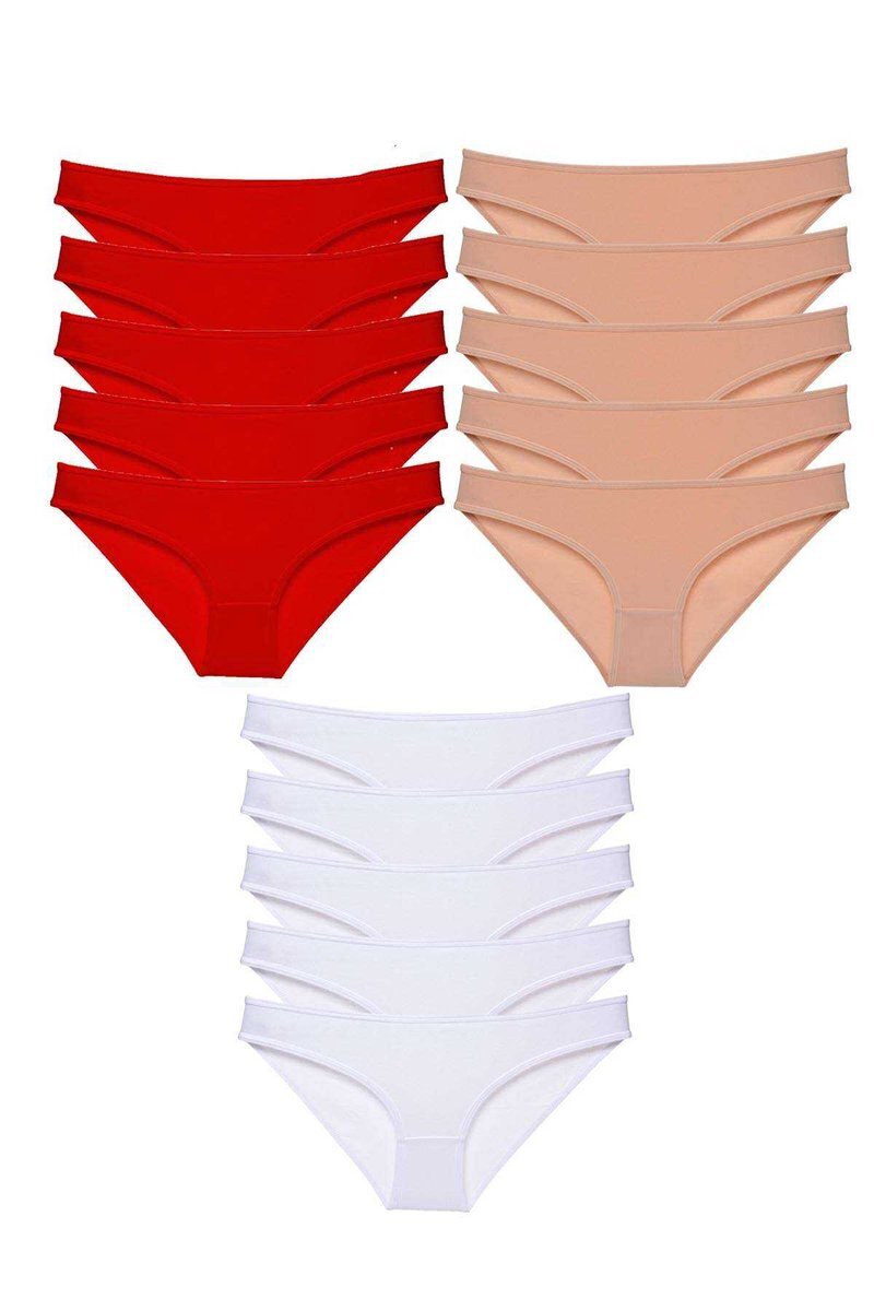 15 adet Süper Eko Set Likralı Kadın Slip Külot 514 - S