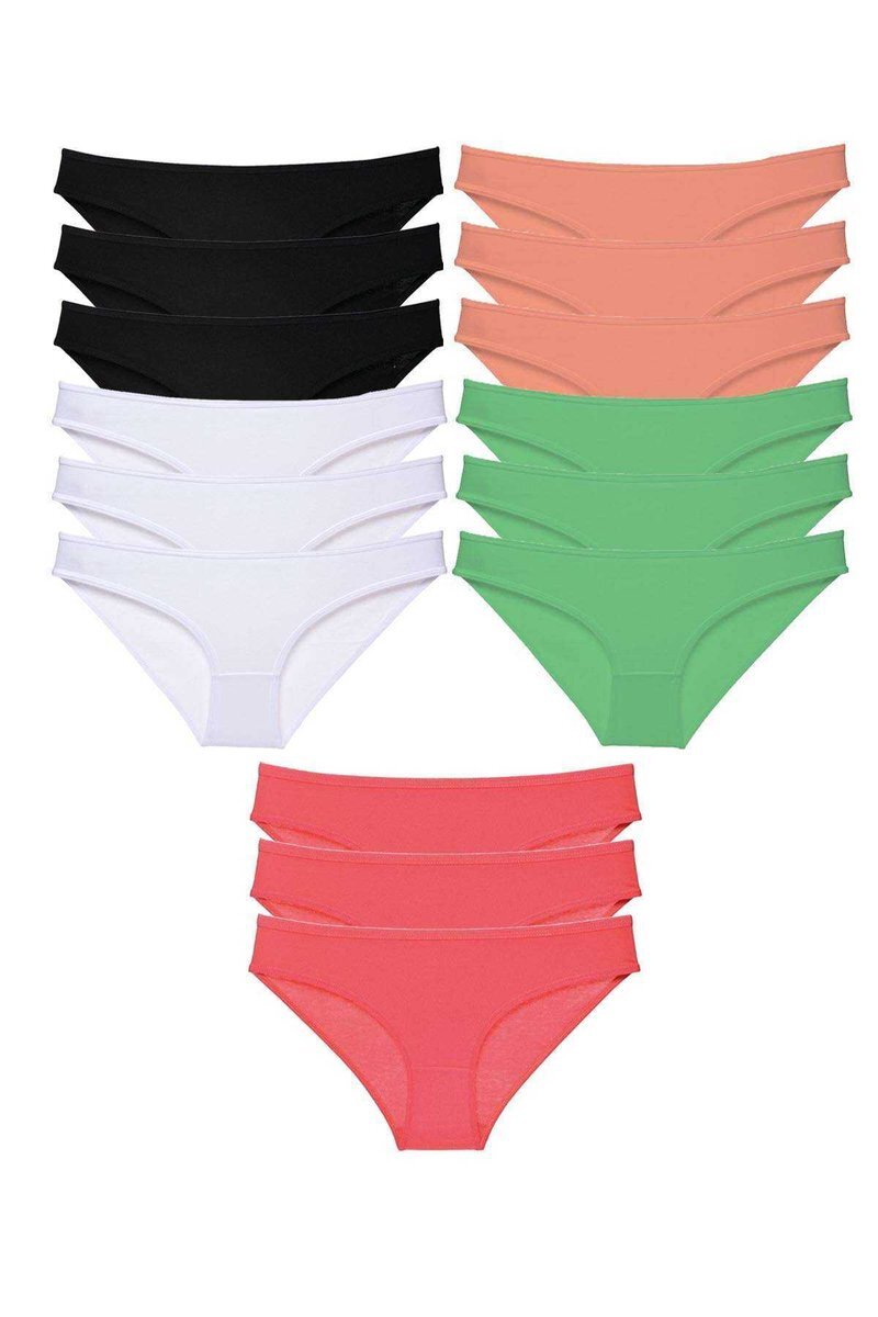 15 adet Süper Eko Set Likralı Kadın Slip Külot 516 - S