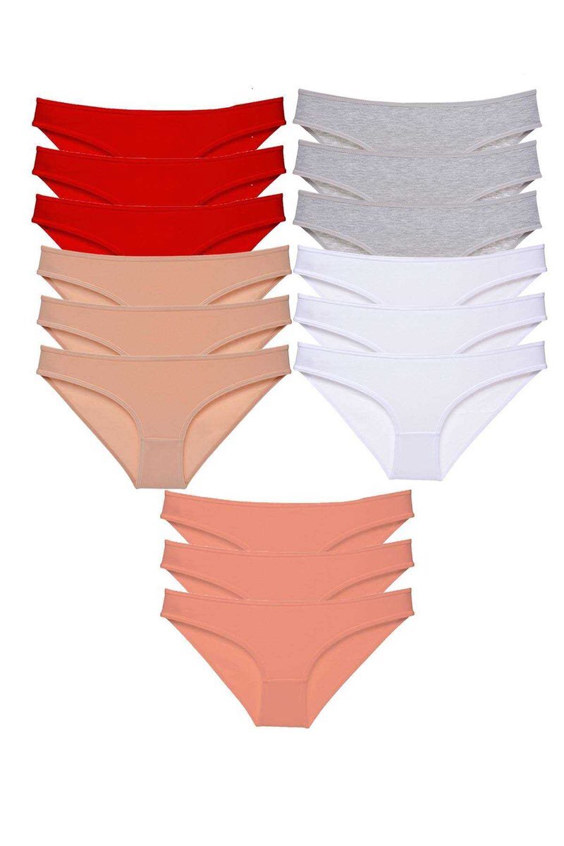 15 adet Süper Eko Set Likralı Kadın Slip Külot 520 - S