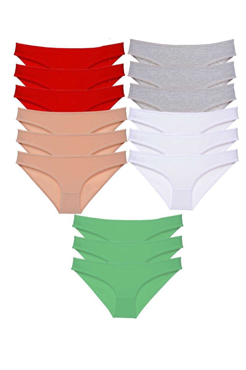 15 adet Süper Eko Set Likralı Kadın Slip Külot 521 - S