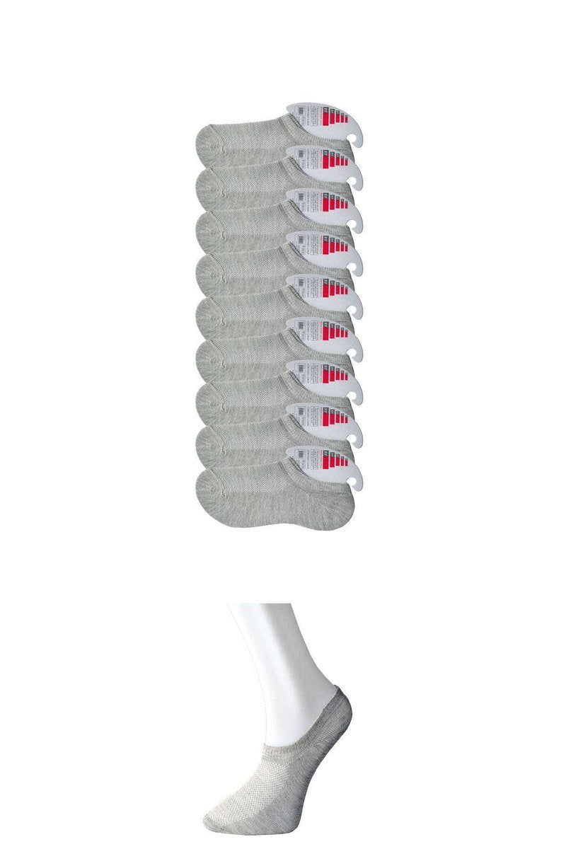 Gri Kadın Görünmez Çorap 9 çift - 36-40