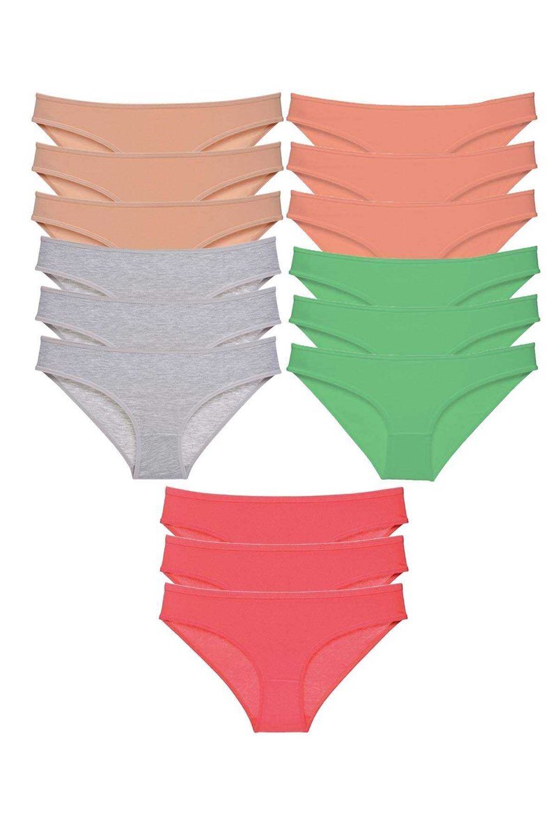 15 adet Süper Eko Set Likralı Kadın Slip Külot Soft Renkler - S