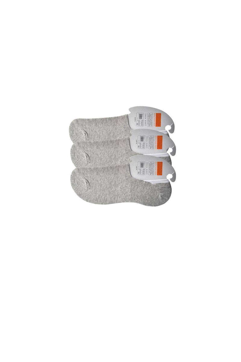 Gri Erkek Babet Çorap 3 çift - 40-45