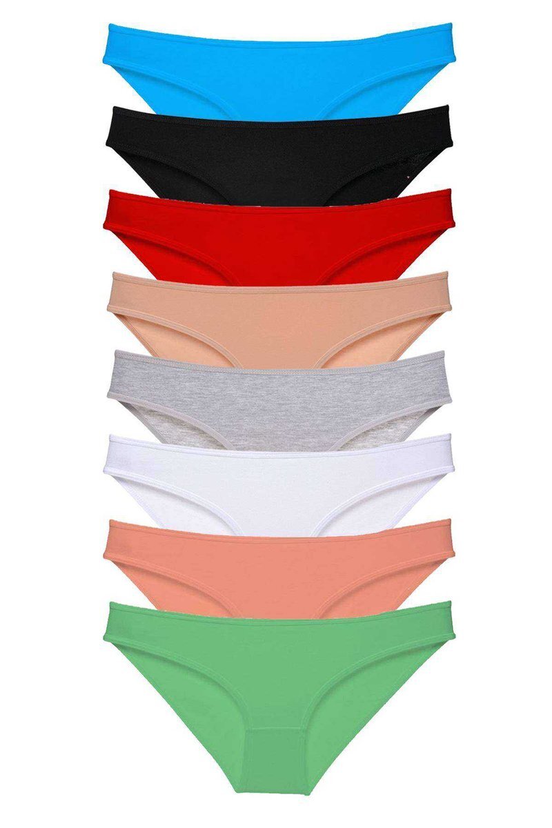 8 adet Süper Eko Set Likralı Kadın Slip Külot Set 1 - S