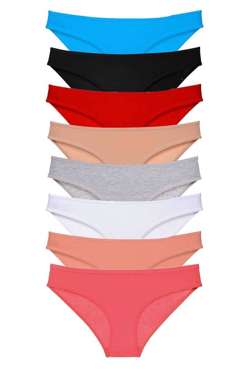 8 adet Süper Eko Set Likralı Kadın Slip Külot Set 2 m - S