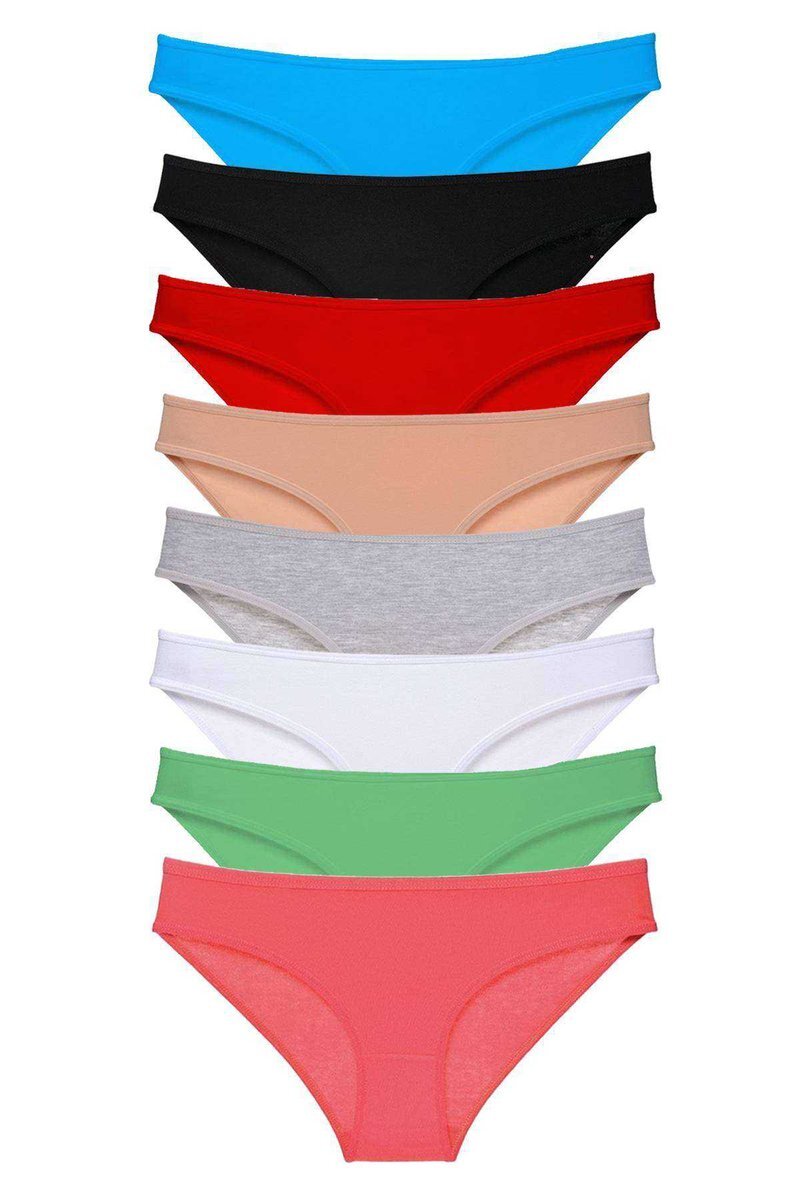 8 adet Süper Eko Set Likralı Kadın Slip Külot Set 3 - S