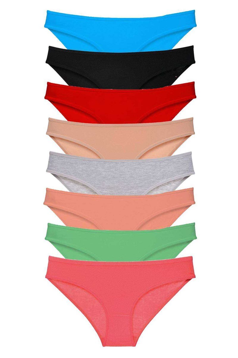 8 adet Süper Eko Set Likralı Kadın Slip Külot Set 4 - S