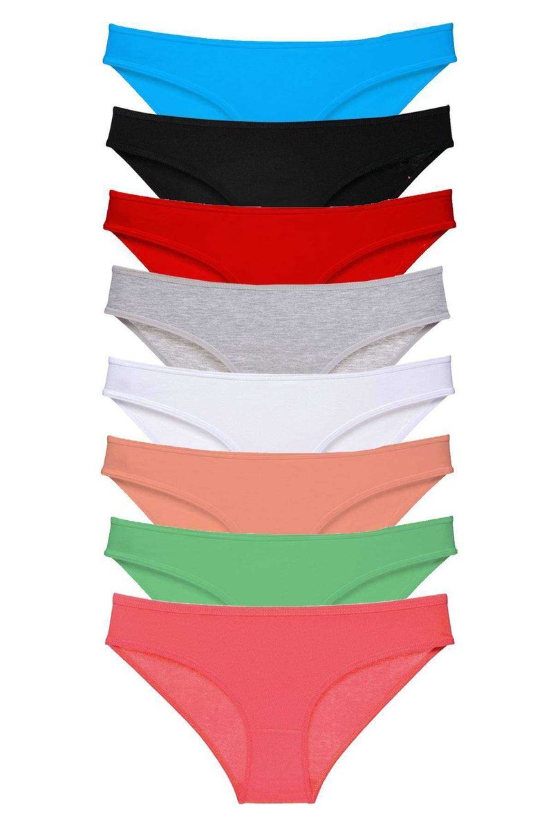 8 adet Süper Eko Set Likralı Kadın Slip Külot Set 6 - S