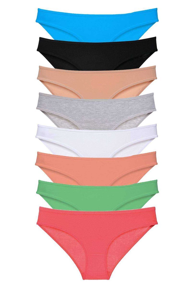 8 adet Süper Eko Set Likralı Kadın Slip Külot Set 7 - S