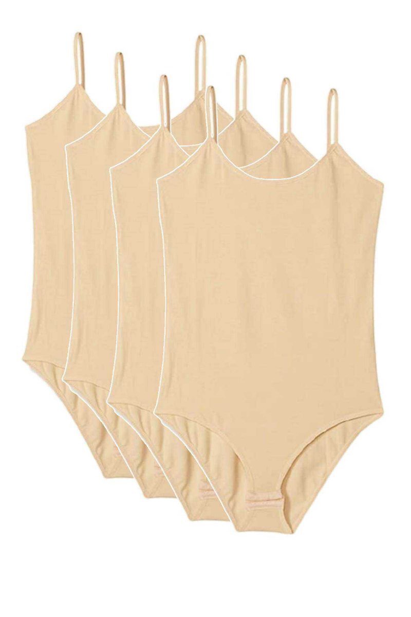4 Adet İp Askılı Kadın Çıtçıtlı Body Ten - M