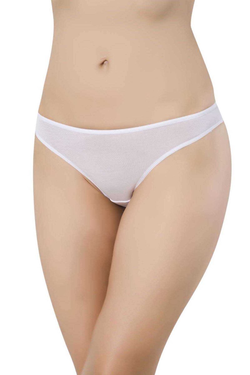 Beyaz Kadın Günlük Pamuklu Likralı Özel Poşet Içinde Taşınabilir Acil Durum Slip Külot - S