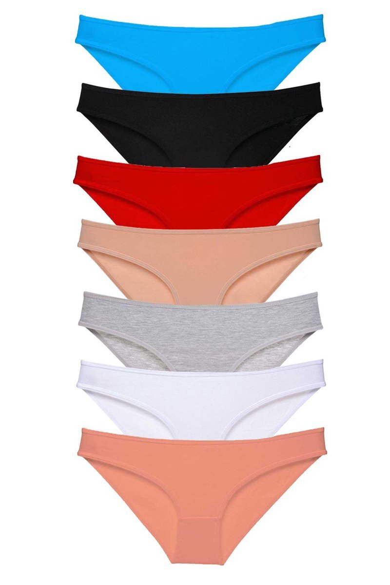7 adet Süper Eko Set Likralı Kadın Slip Külot Set 1 - S