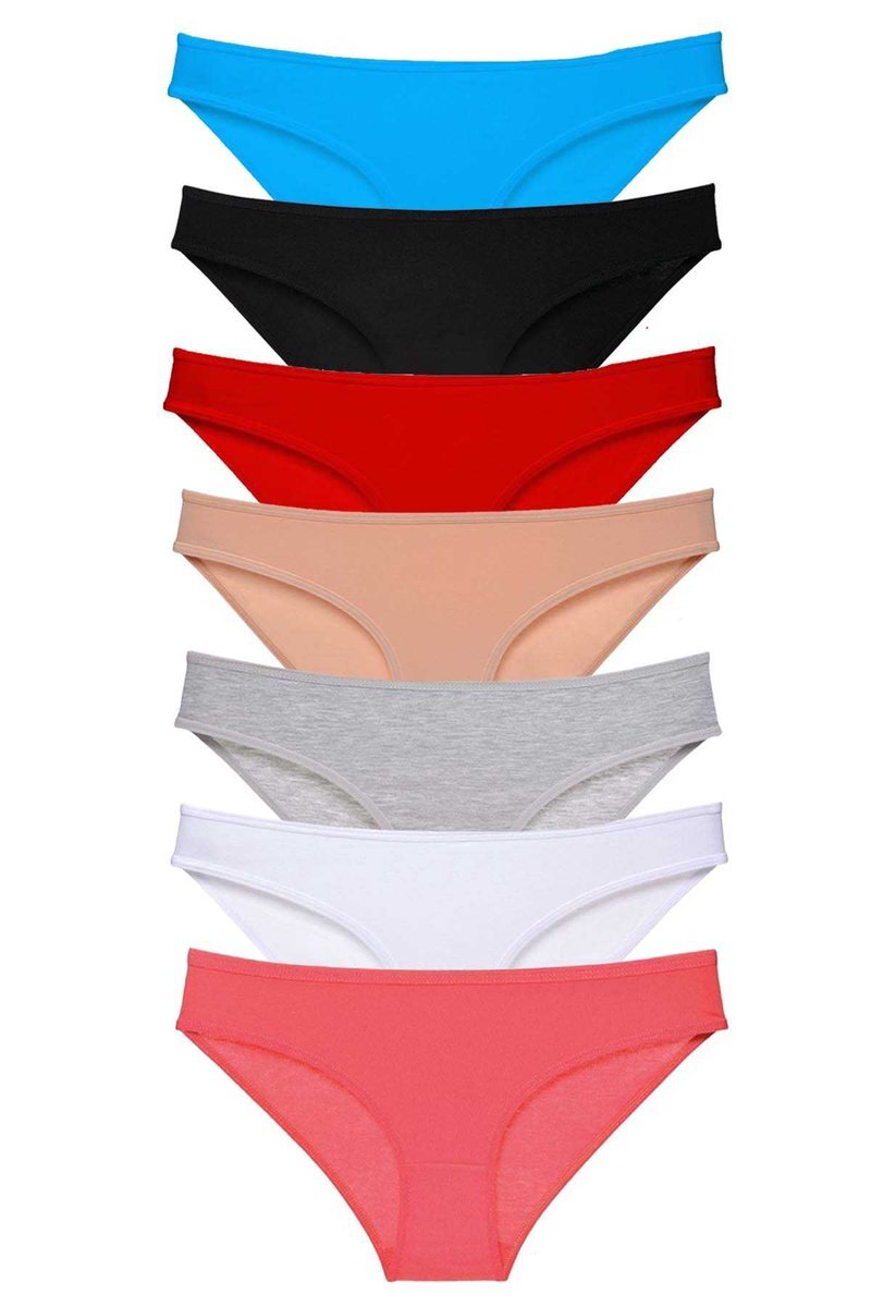 7 adet Süper Eko Set Likralı Kadın Slip Külot Set 3 - S