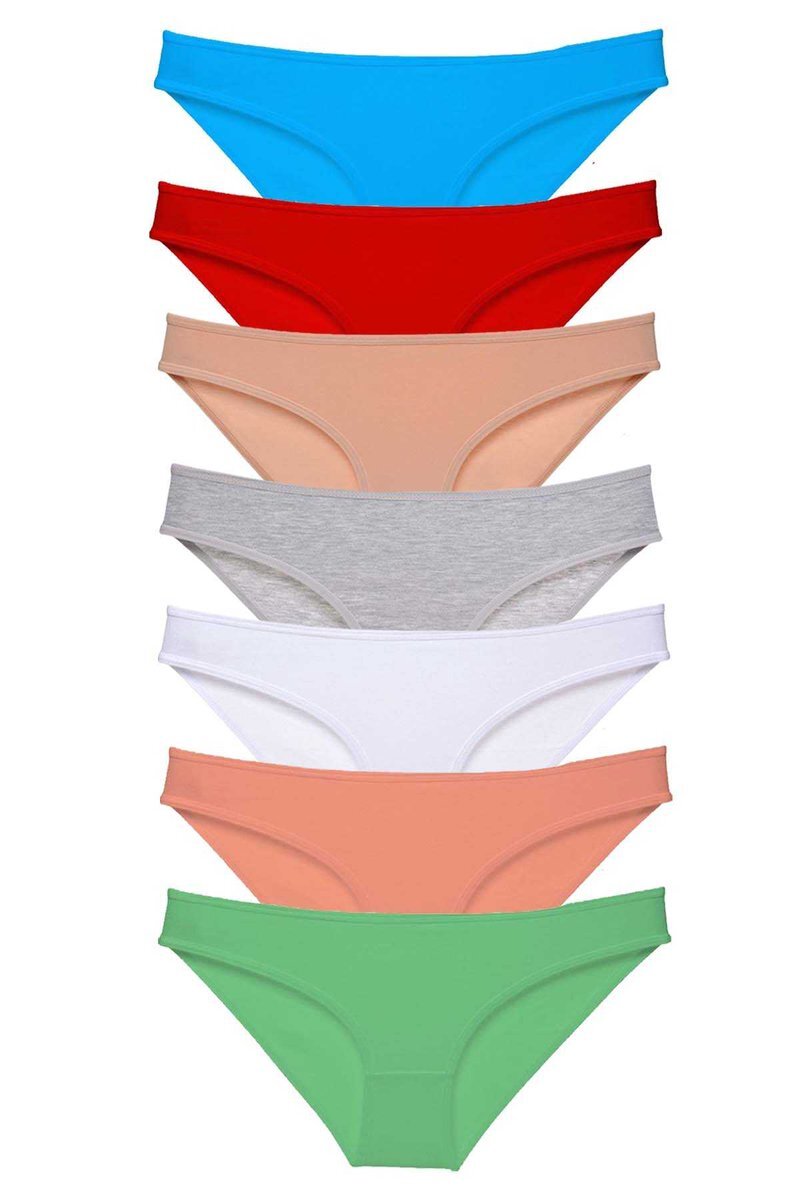 7 adet Süper Eko Set Likralı Kadın Slip Külot Set 4 - S